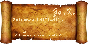 Zsivanov Kálmán névjegykártya